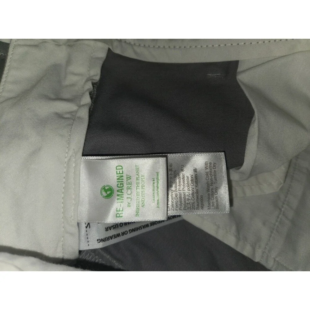 J.Crew Flex Chino Pants Men Slim Fit Grey Size 30x32 Stretch Cotton Flat Front